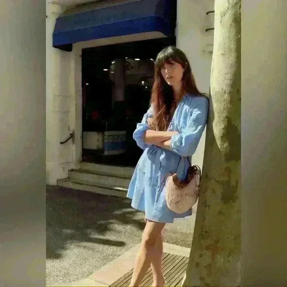 RUBBERIZED EMBROIDERY POPLIN DRESS - Picture 4 of 12